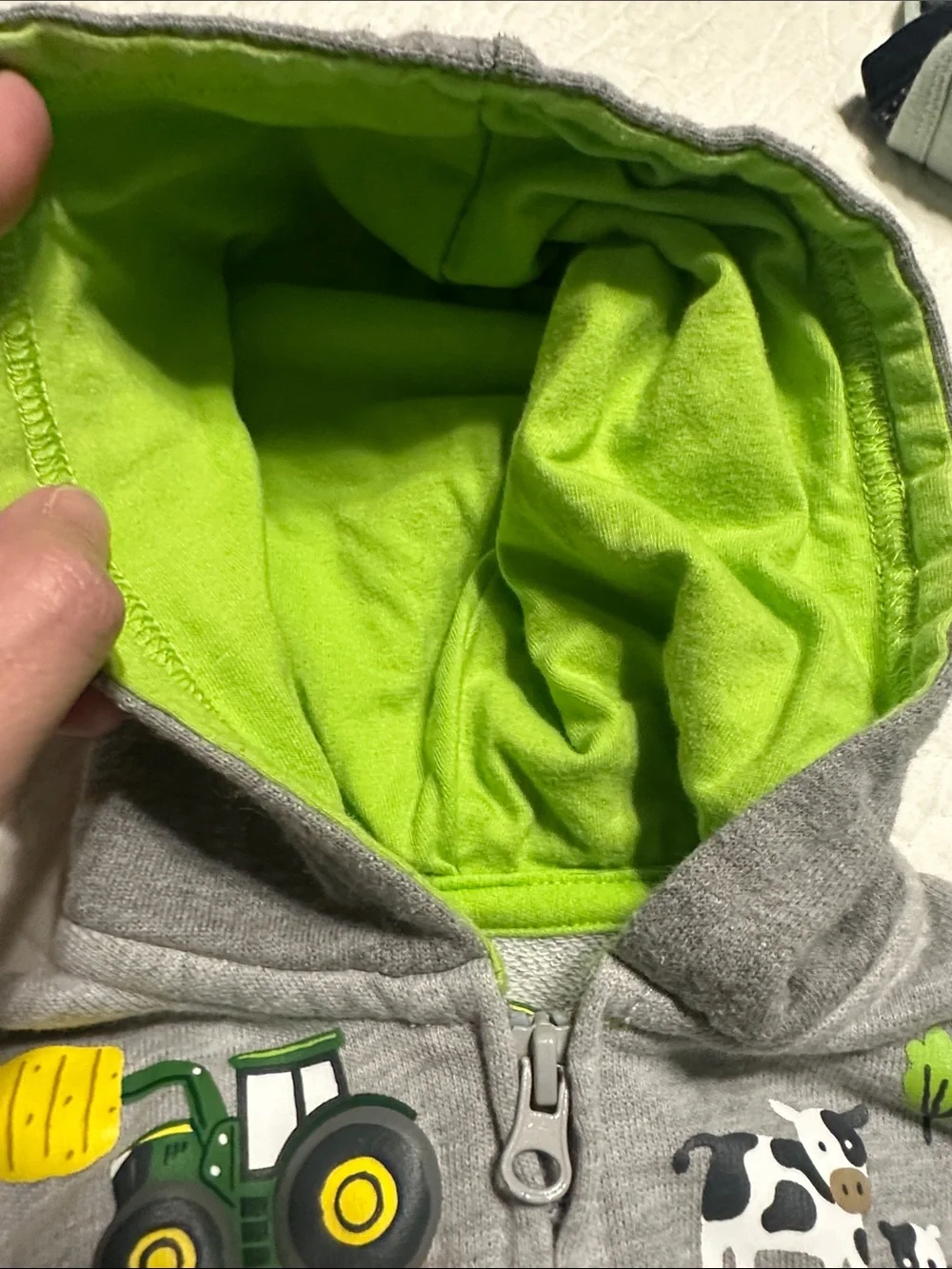 0281 John Deere Gray and Green Infant Matching Set Hoodie & Pants size 3-6 mths